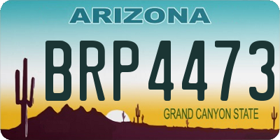 AZ license plate BRP4473