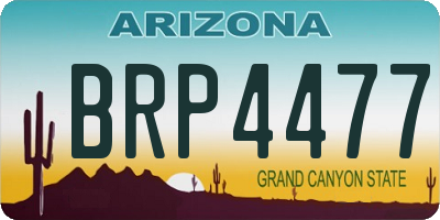 AZ license plate BRP4477