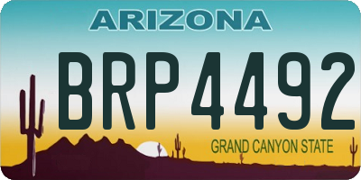 AZ license plate BRP4492