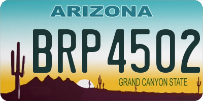 AZ license plate BRP4502