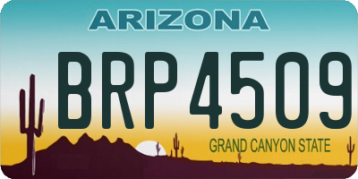AZ license plate BRP4509