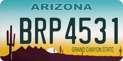 AZ license plate BRP4531
