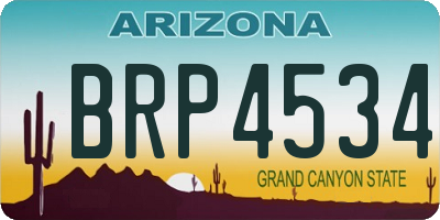 AZ license plate BRP4534