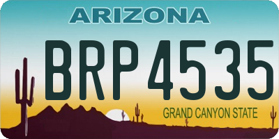 AZ license plate BRP4535