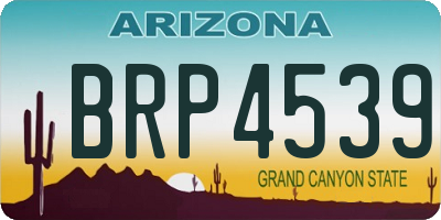 AZ license plate BRP4539