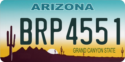 AZ license plate BRP4551