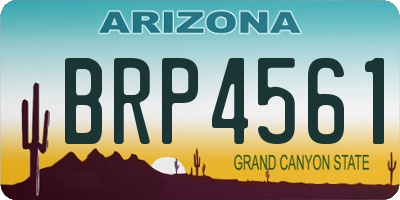 AZ license plate BRP4561