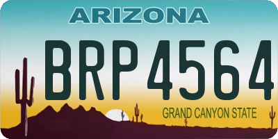 AZ license plate BRP4564