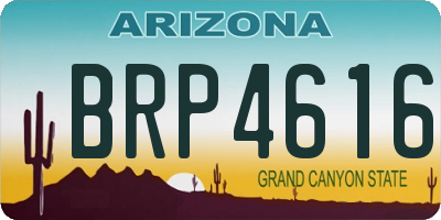 AZ license plate BRP4616