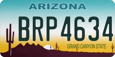 AZ license plate BRP4634