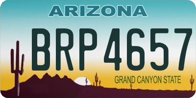 AZ license plate BRP4657