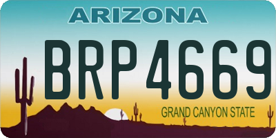 AZ license plate BRP4669
