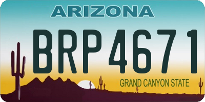 AZ license plate BRP4671