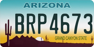 AZ license plate BRP4673