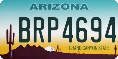 AZ license plate BRP4694