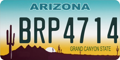 AZ license plate BRP4714