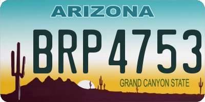 AZ license plate BRP4753