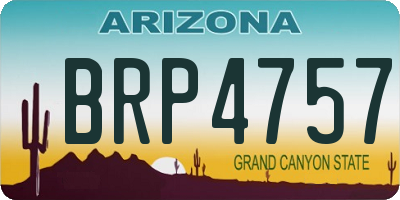 AZ license plate BRP4757