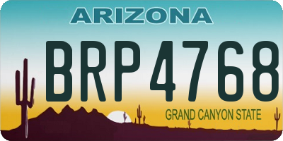 AZ license plate BRP4768