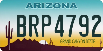 AZ license plate BRP4792
