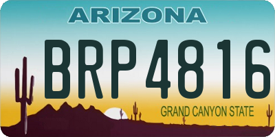 AZ license plate BRP4816