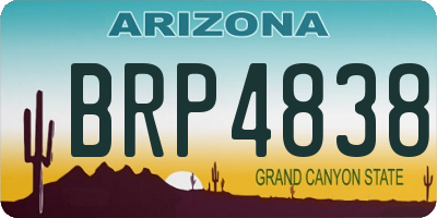 AZ license plate BRP4838