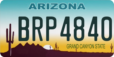 AZ license plate BRP4840