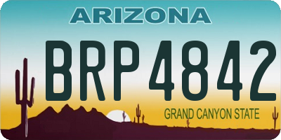 AZ license plate BRP4842
