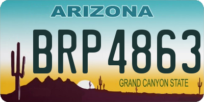 AZ license plate BRP4863