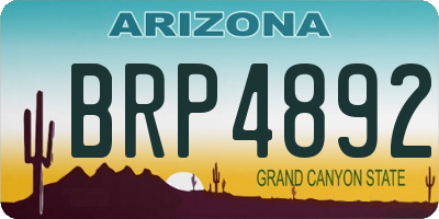 AZ license plate BRP4892