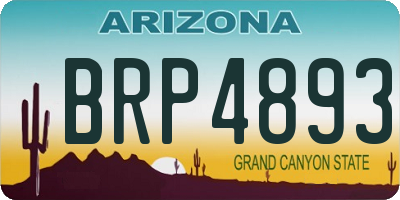 AZ license plate BRP4893