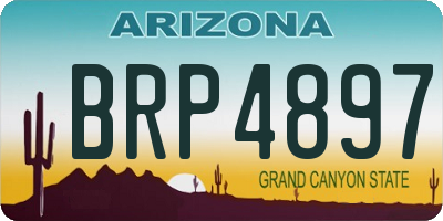 AZ license plate BRP4897