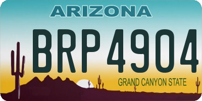AZ license plate BRP4904
