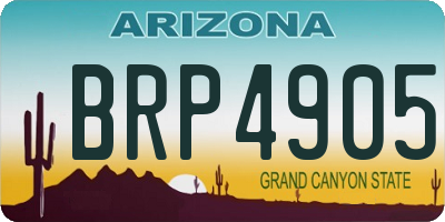 AZ license plate BRP4905