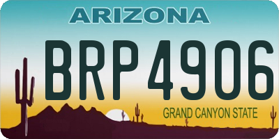 AZ license plate BRP4906