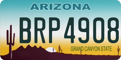 AZ license plate BRP4908