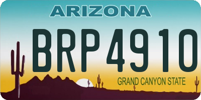 AZ license plate BRP4910