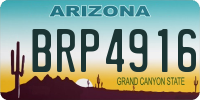 AZ license plate BRP4916