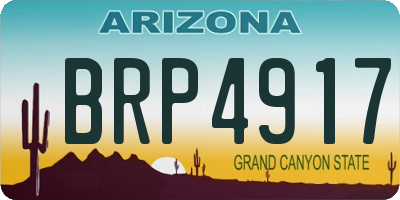 AZ license plate BRP4917
