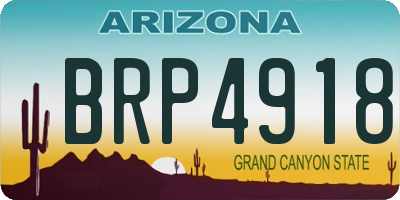 AZ license plate BRP4918