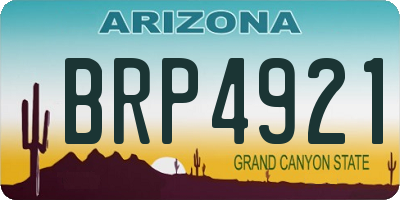 AZ license plate BRP4921
