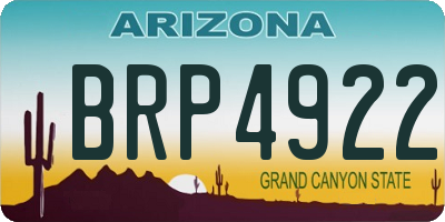AZ license plate BRP4922