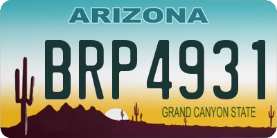 AZ license plate BRP4931