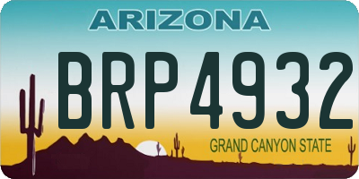AZ license plate BRP4932