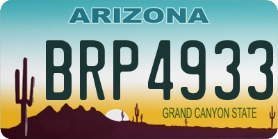 AZ license plate BRP4933
