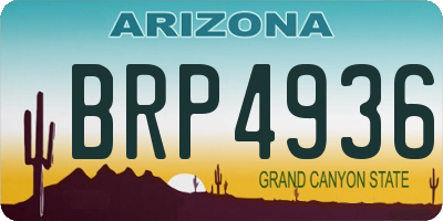 AZ license plate BRP4936