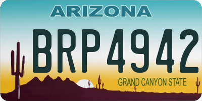 AZ license plate BRP4942