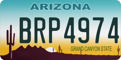 AZ license plate BRP4974