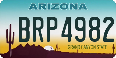 AZ license plate BRP4982