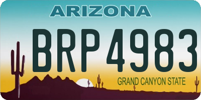 AZ license plate BRP4983